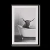 Sale Bouclair Bull in Bathtub Printed Framed Art