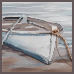 Hot Bouclair Canoe On The Shore Oil Painted Canvas