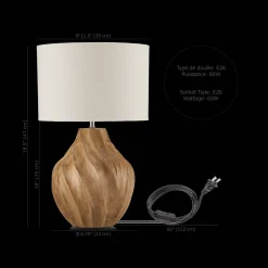 Discount Bouclair Carved Wood Table Lamp