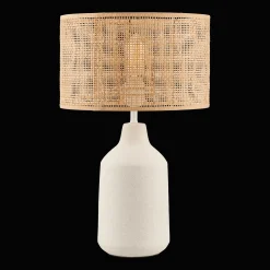 Bouclair Ceramic and Rattan Table Lamp