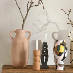 Hot Bouclair Ceramic Red Vase with Handles