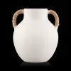 Outlet Bouclair Ceramic Table Vase with Rope on Handles