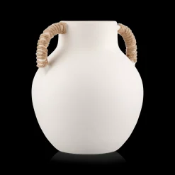 Outlet Bouclair Ceramic Table Vase with Rope on Handles