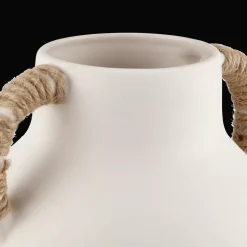Outlet Bouclair Ceramic Table Vase with Rope on Handles