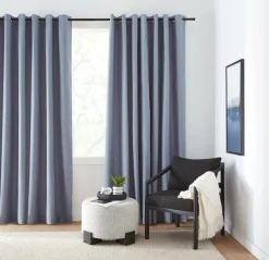 Outlet Bouclair Charcoal Chambray Blackout Curtain
