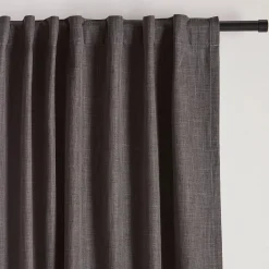 Bouclair Charcoal Chita Back Tab Blackout Curtain