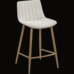 Hot Bouclair Chita Fabric and Metal Bar Stool