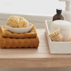 Discount Bouclair Cognac Textured Washcloth