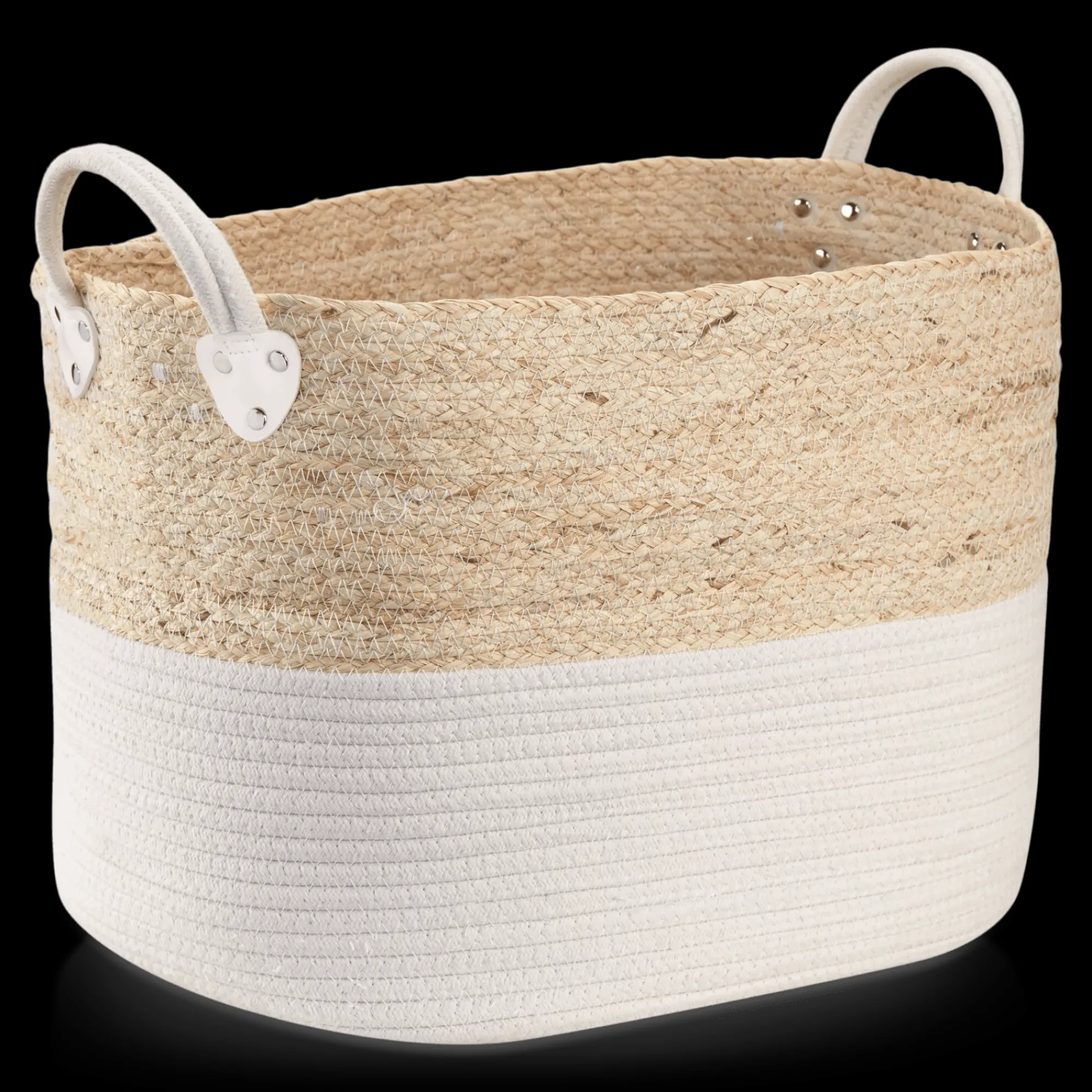 Online Bouclair Corn Fiber and Cotton Rope Storage Basket