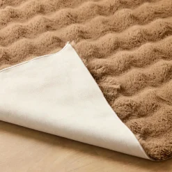 Bouclair Cream Bubble Faux Fur Rug