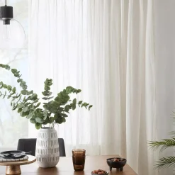 Outlet Bouclair Cream Eneca Back-Tab/Rod-Pocket Curtain