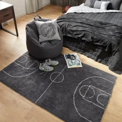 Sale Bouclair Dark Grey Canvas Bean Bag