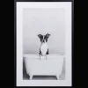 Bouclair Dog in Bathtub Framed Canvas