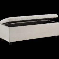 Outlet Bouclair Fabric and Black Wood Bench
