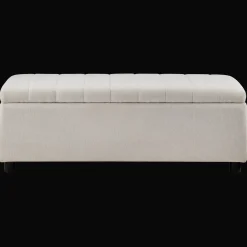 Outlet Bouclair Fabric and Black Wood Bench