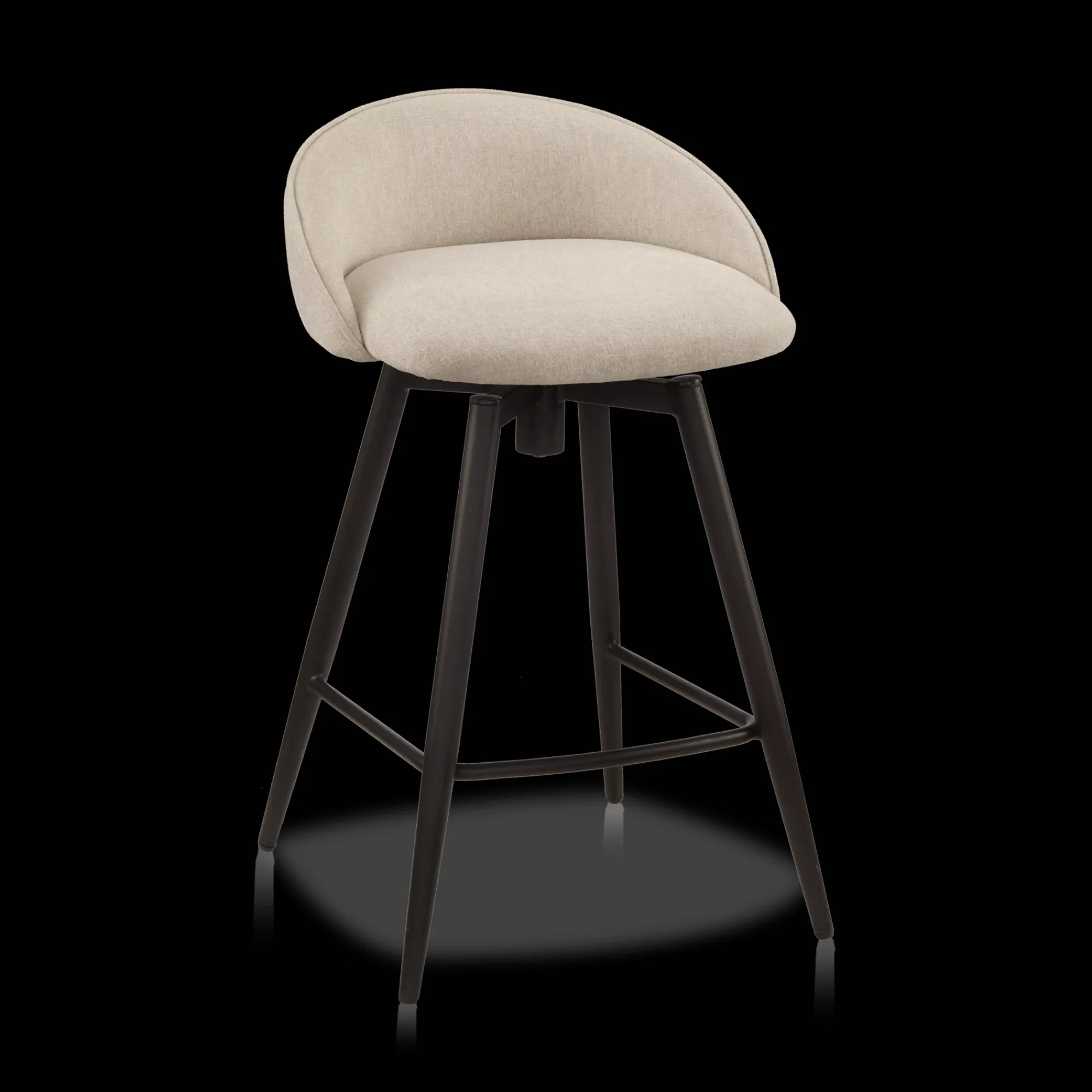 Outlet Bouclair Fabric and Metal Bar Stool