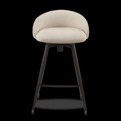Outlet Bouclair Fabric and Metal Bar Stool