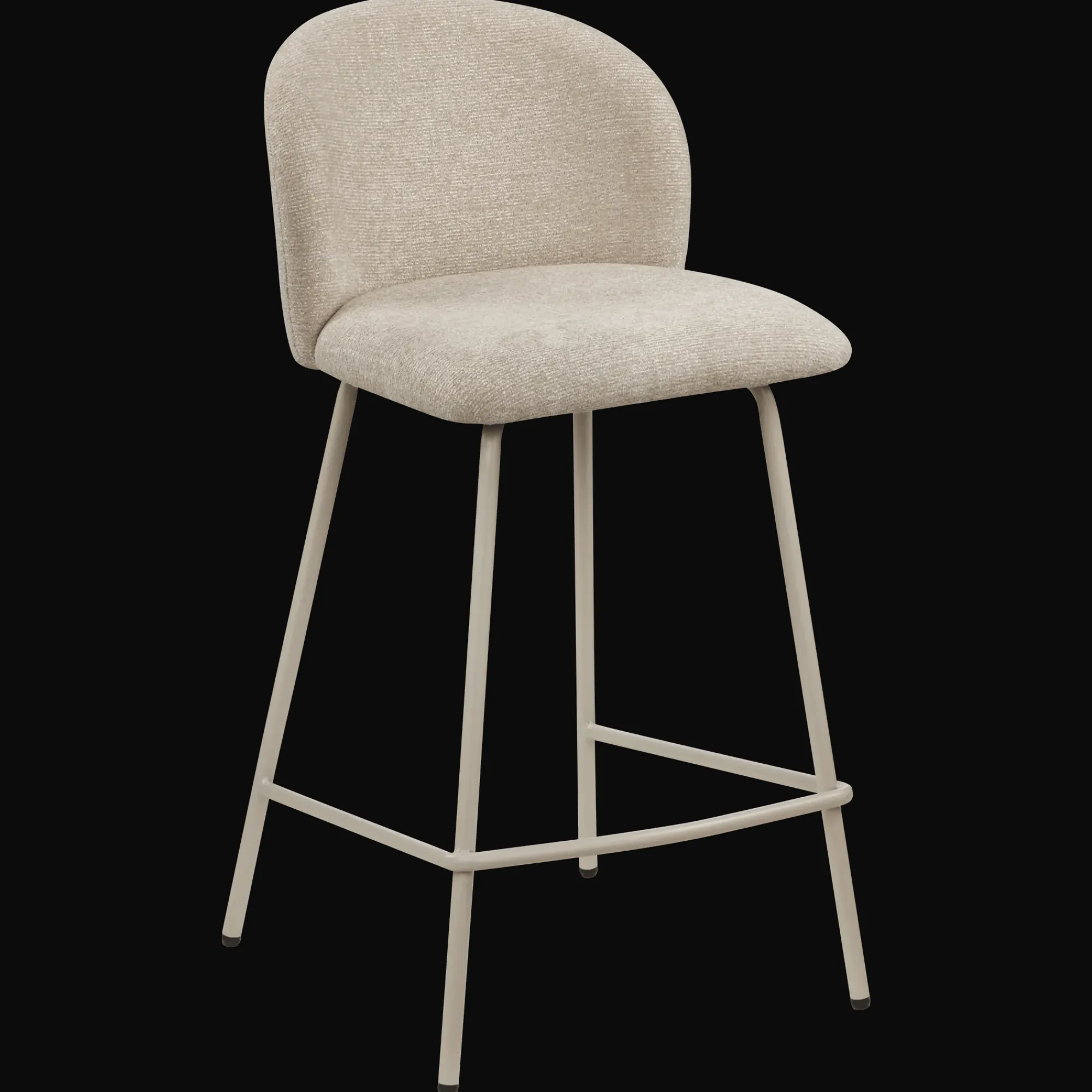 Hot Bouclair Fabric and Metal Bar Stool