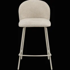 Hot Bouclair Fabric and Metal Bar Stool