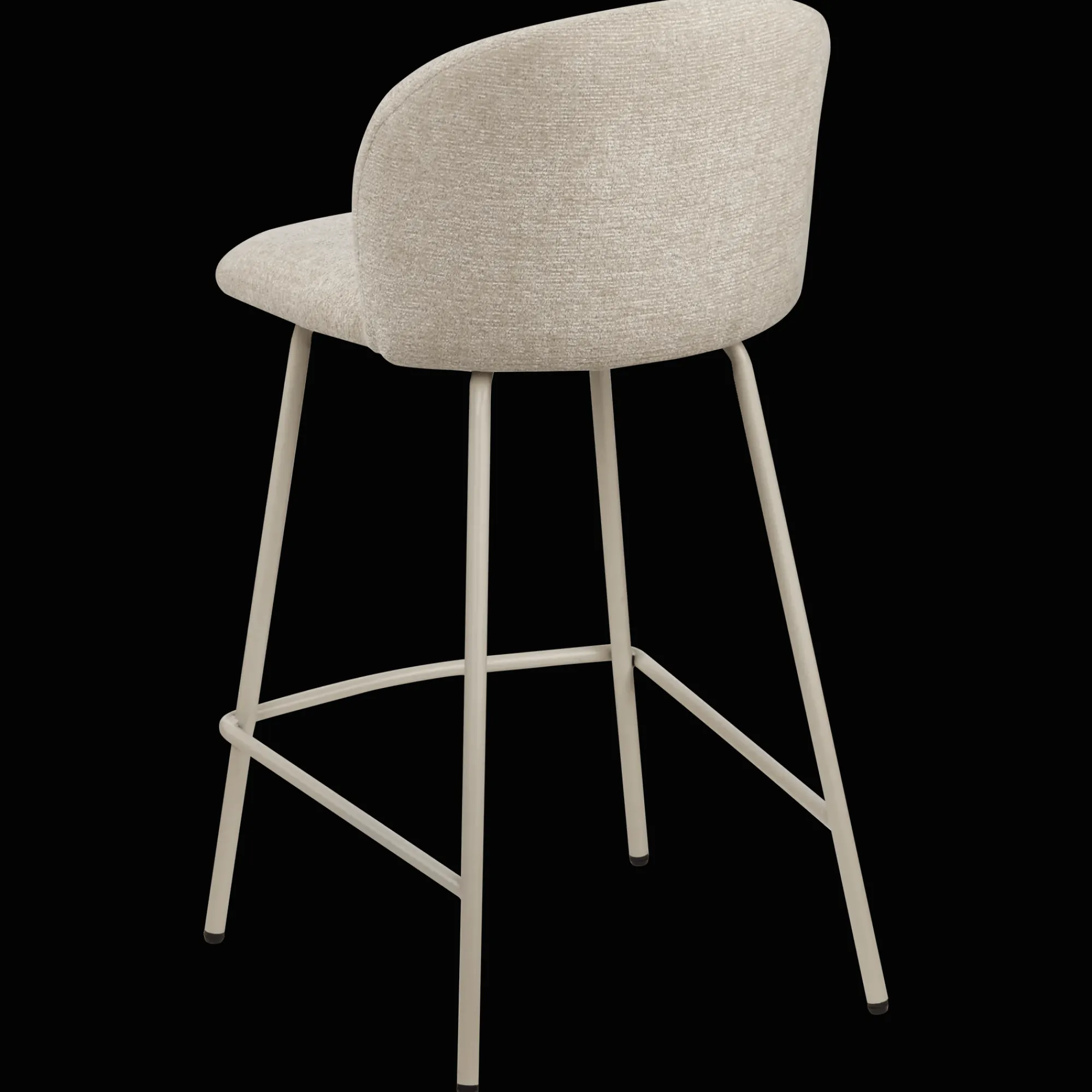 Hot Bouclair Fabric and Metal Bar Stool