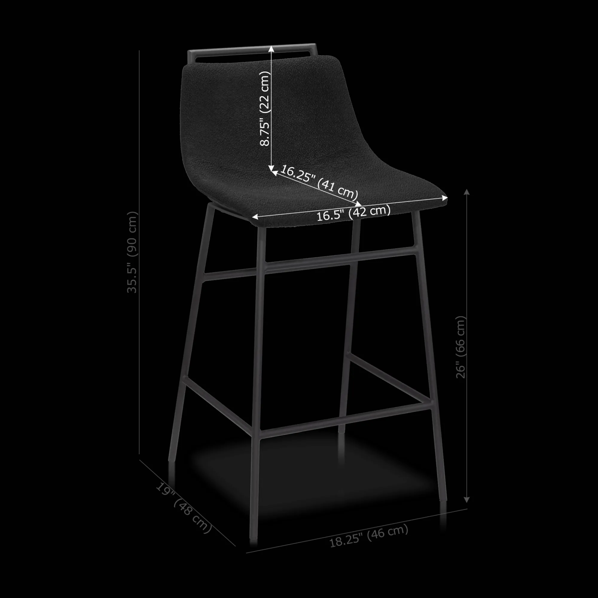 Sale Bouclair Fabric and Metal Counter Stool