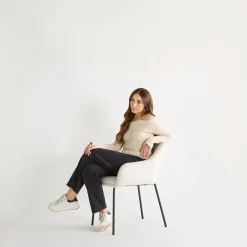 Discount Bouclair Fabric and Metal Dining Chair