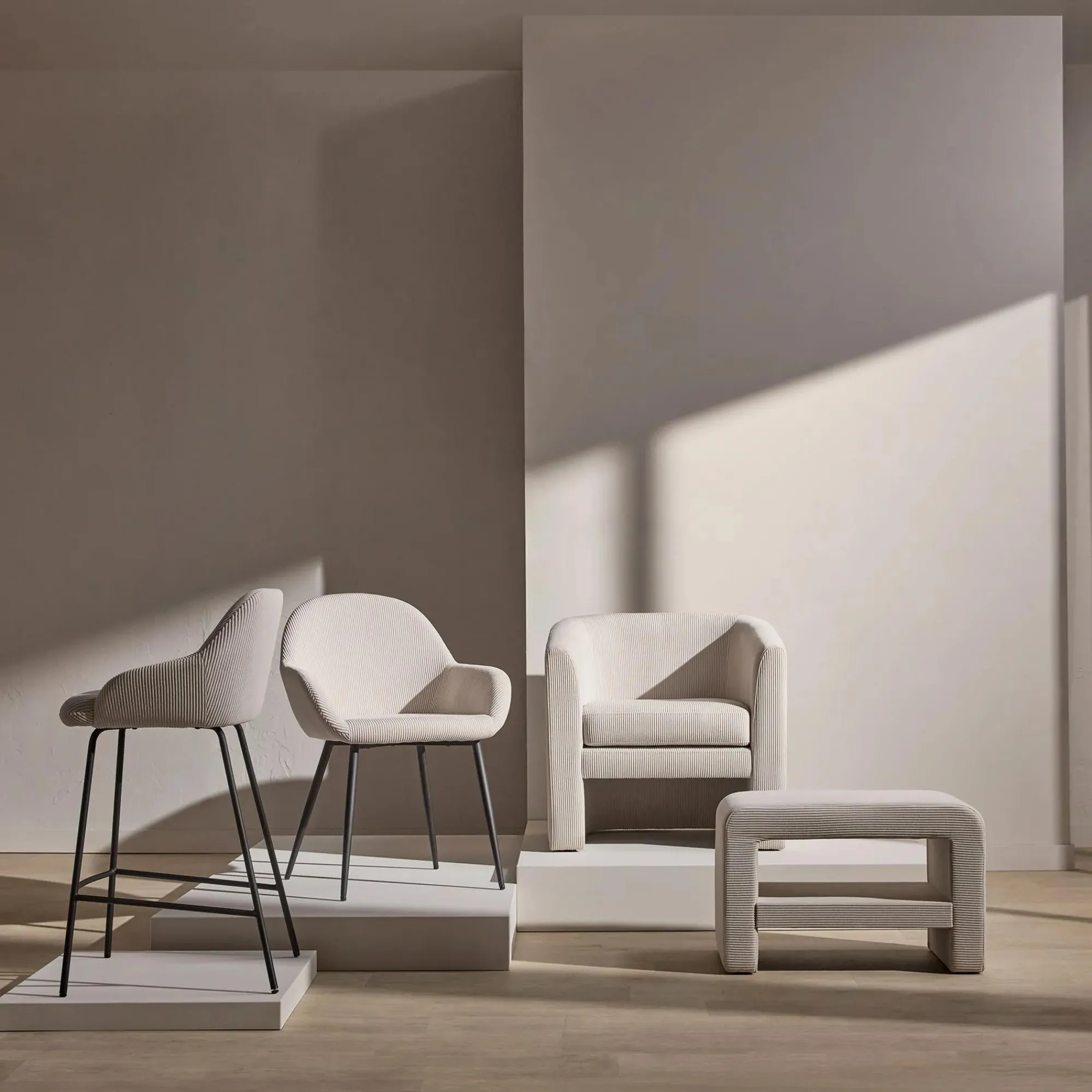 Sale Bouclair Fabric and Metal Dining Chair