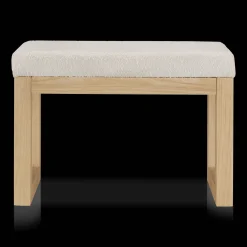 Outlet Bouclair Fabric and Natural Wood Bench