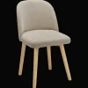 Best Bouclair Fabric and Natural Wood Dining Chair