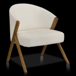 Best Bouclair Fabric and Wood Accent Chair