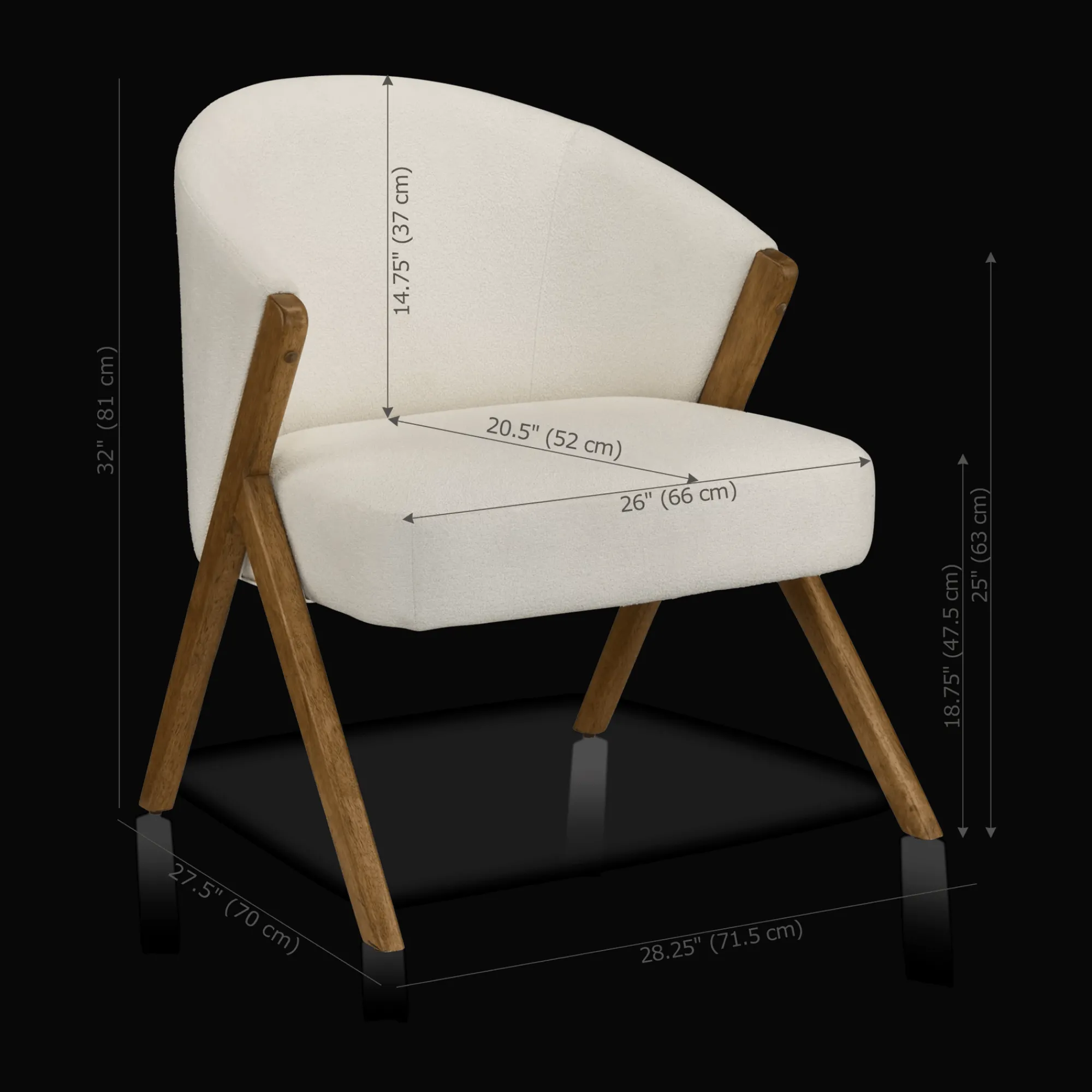 Best Bouclair Fabric and Wood Accent Chair