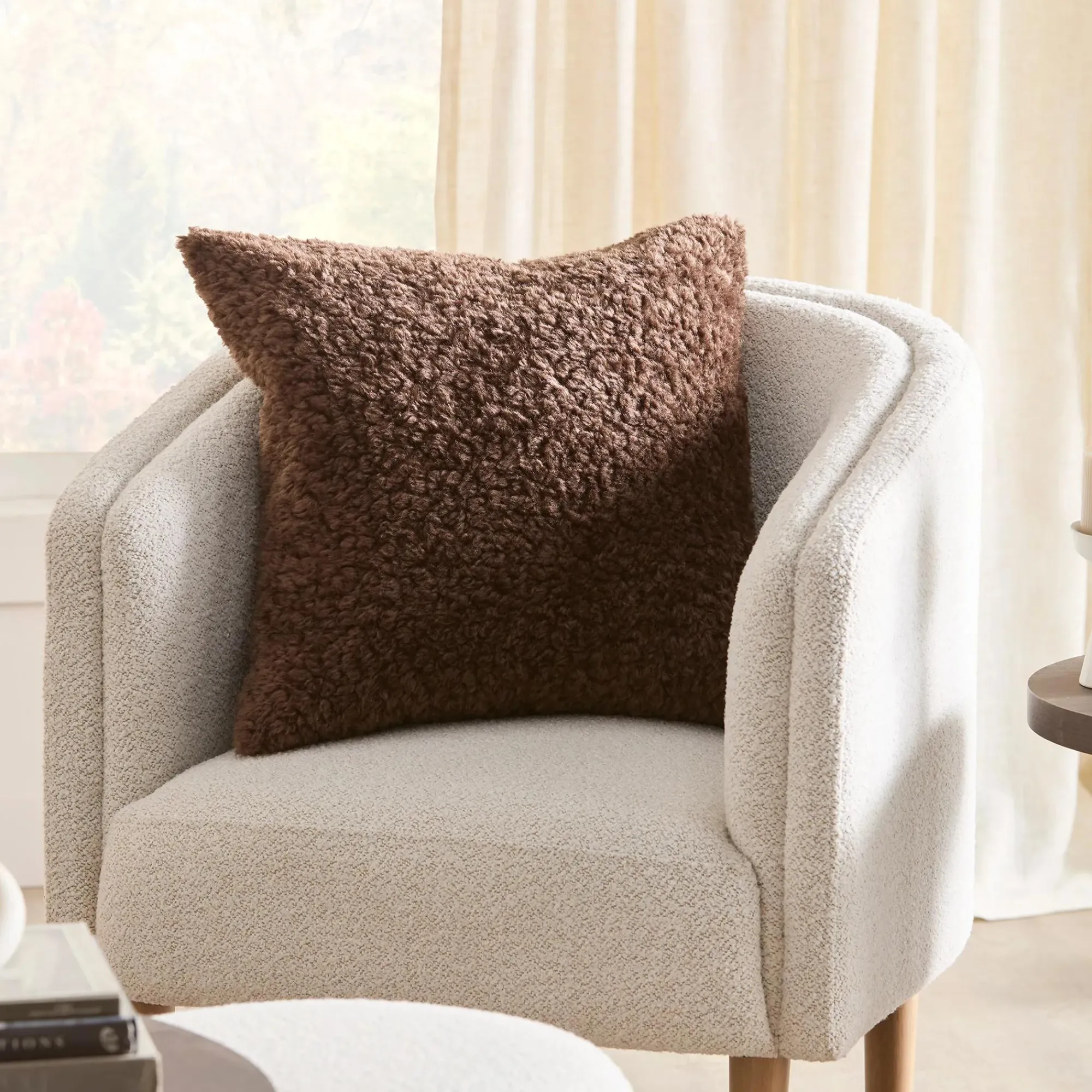 Best Bouclair Fabric and wood accent chair