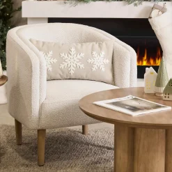 Best Bouclair Fabric and wood accent chair