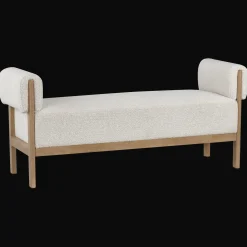 New Bouclair Fabric and Wood Bench