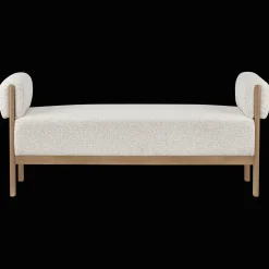 New Bouclair Fabric and Wood Bench