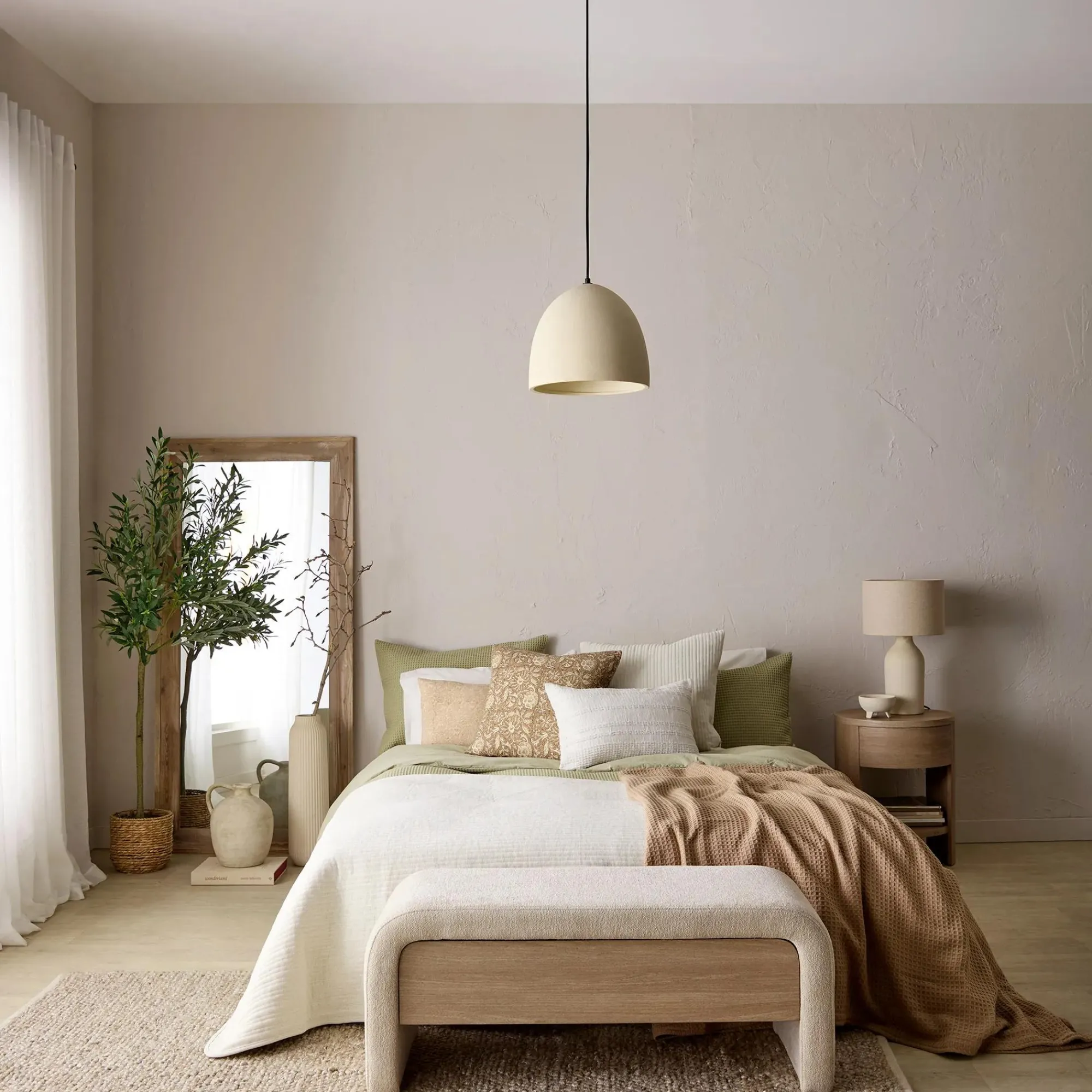 Sale Bouclair Fabric and Wood Bench with Storage