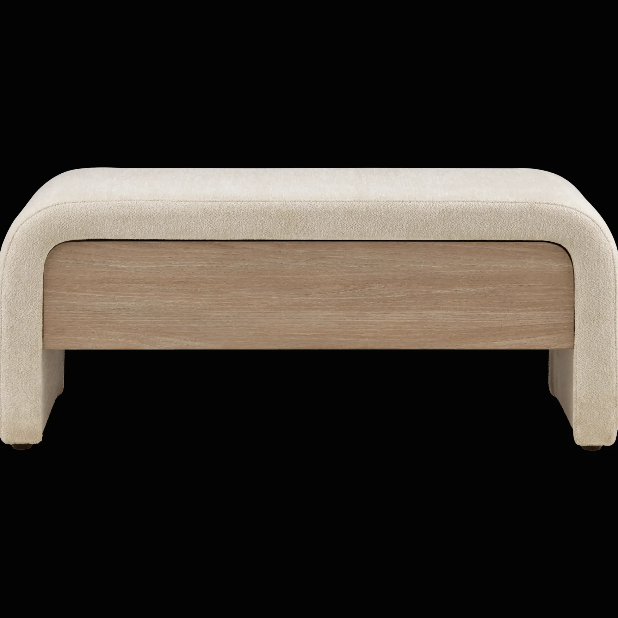 Sale Bouclair Fabric and Wood Bench with Storage