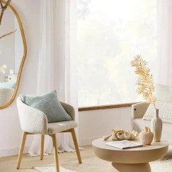 Outlet Bouclair Fabric and Wood Dining Chair