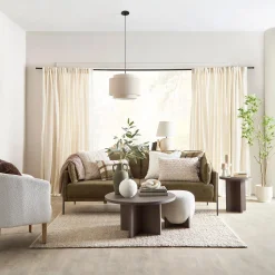 Best Bouclair Fabric and Wood Ottoman