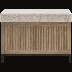 Online Bouclair Fabric and Wood Ottoman with Storage