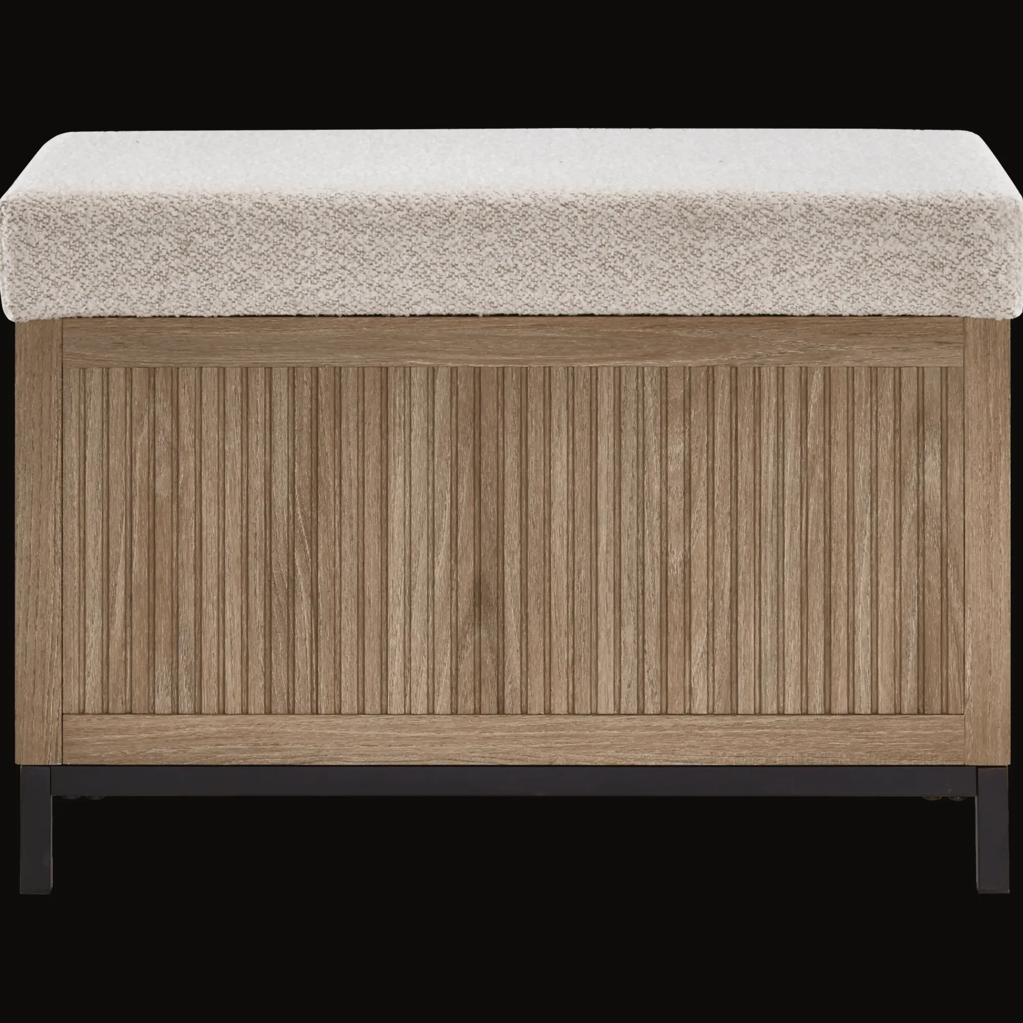 Online Bouclair Fabric and Wood Ottoman with Storage