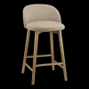 Bouclair Fabric and Wood Stool