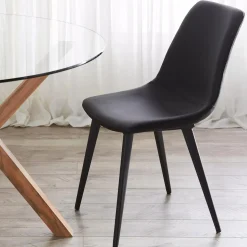 Online Bouclair Faux Leather and Metal Dining Chair