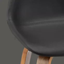 Discount Bouclair Faux Leather and Walnut Wood Bar Stool