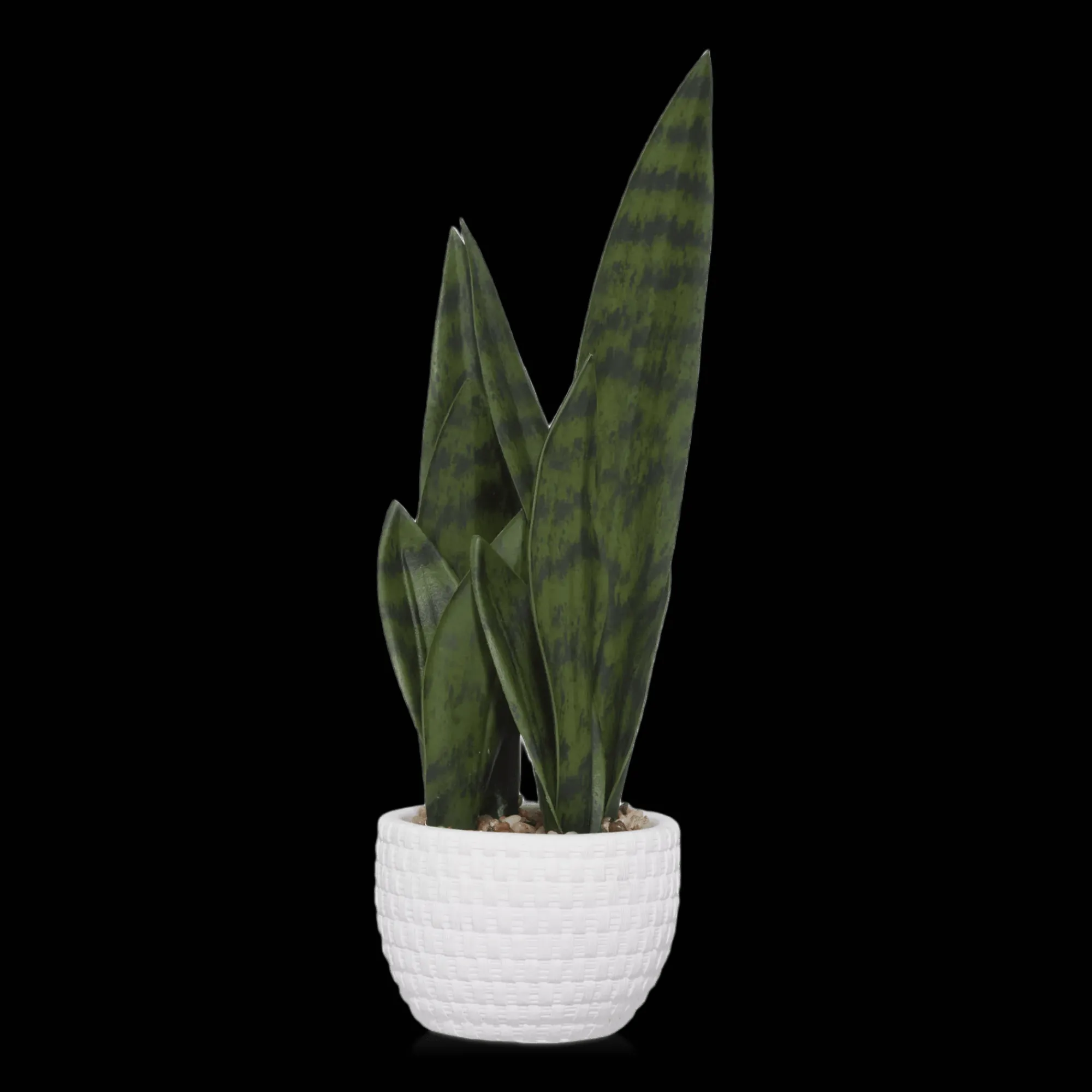 Outlet Bouclair Faux Rattan Ceramic Pot with Artificial Plant
