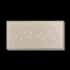 New Bouclair Flock of Birds Oil Painted Framed Art