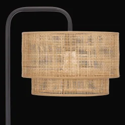 Clearance Bouclair Floor Lamp with Rattan Shade and Metal Base