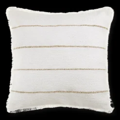 Best Bouclair Frans Fringed White Decorative Pillow