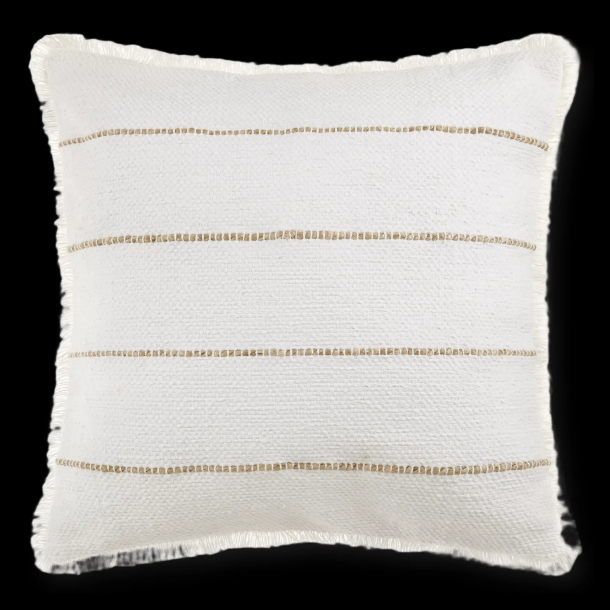 Best Bouclair Frans Fringed White Decorative Pillow