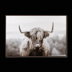 New Bouclair Furry Highland Cow Framed Art